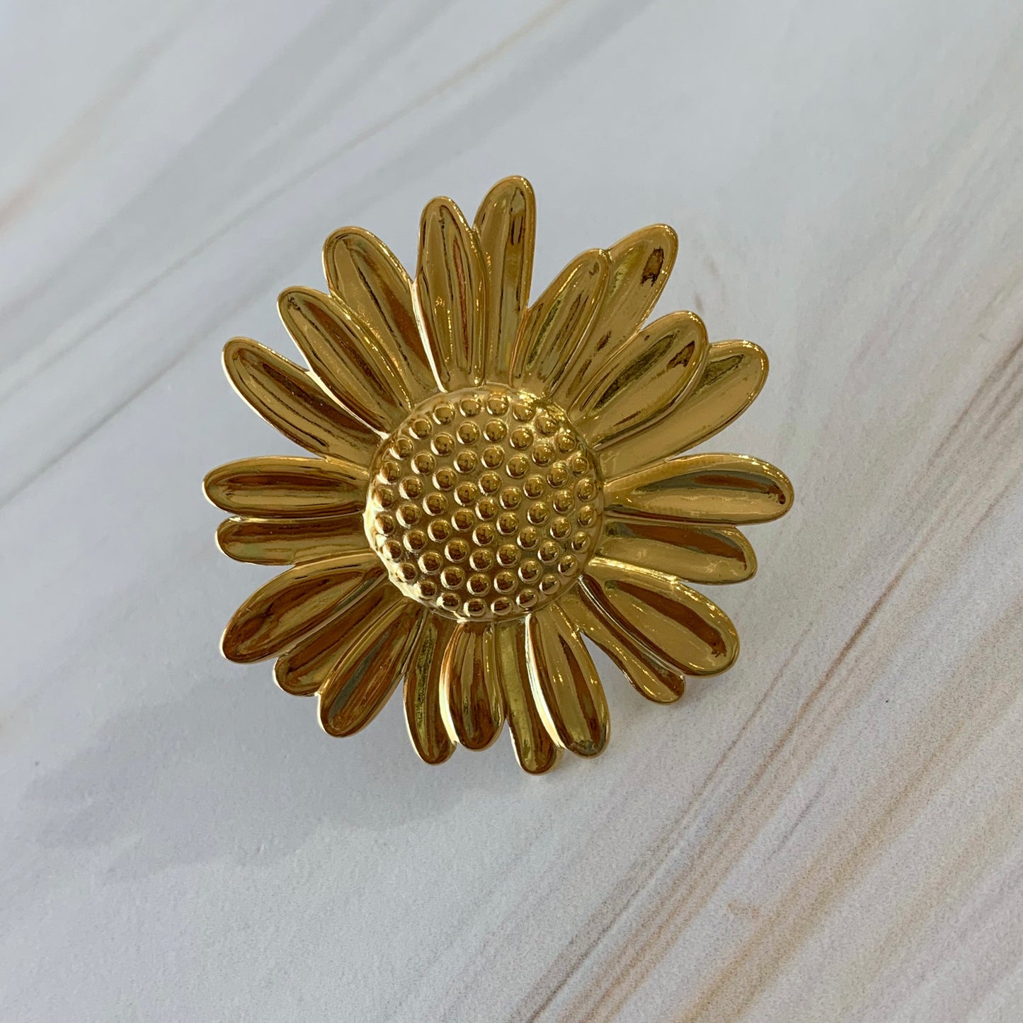 Anillo flor maxi acero