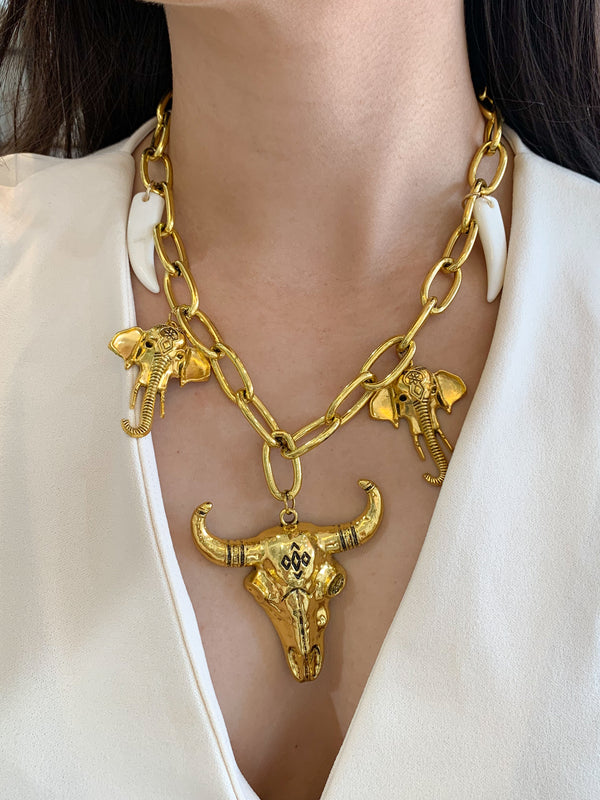 Collar maxi toro con elefantes