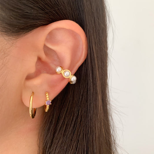 Ear cuff perlas chunky