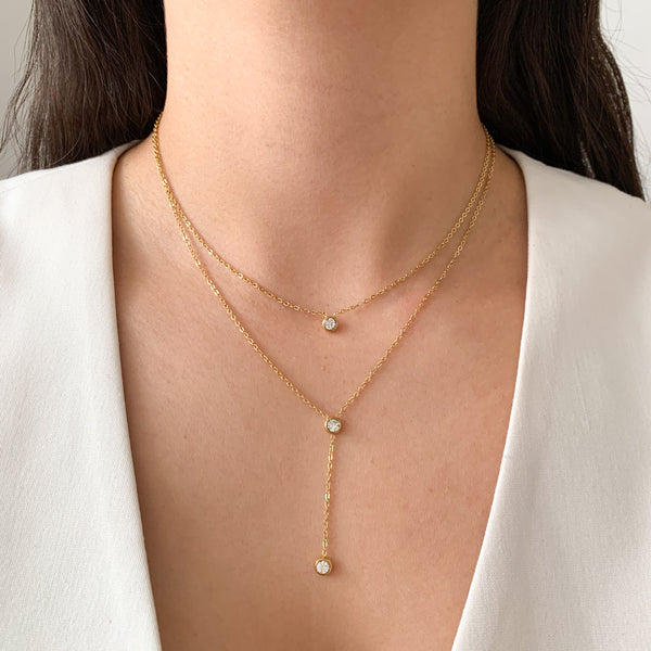 Collar Mila doble con brillos