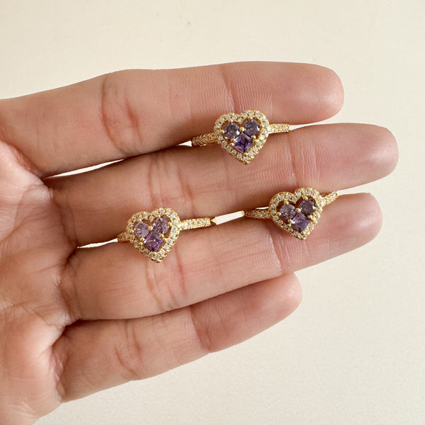 Anillo Corazón Lila