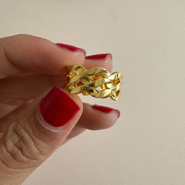 Anillo trenzado chunky