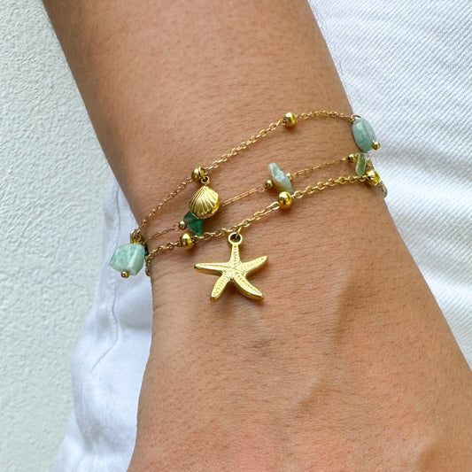 Pulsera doble estrella de mar