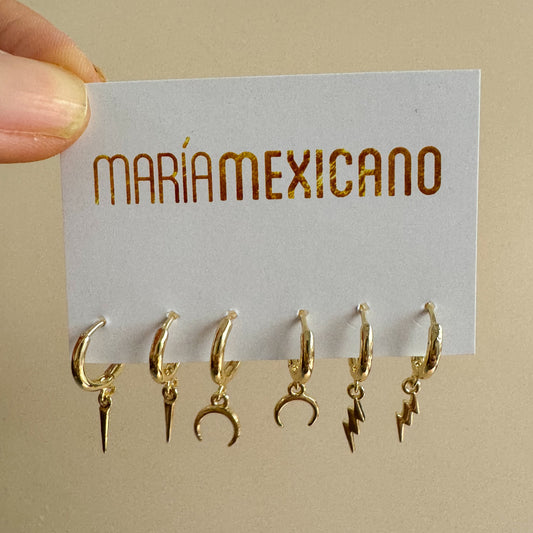 Set piercings dorados