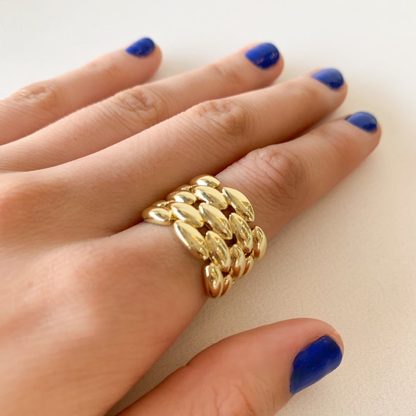 Anillo chunky tejido