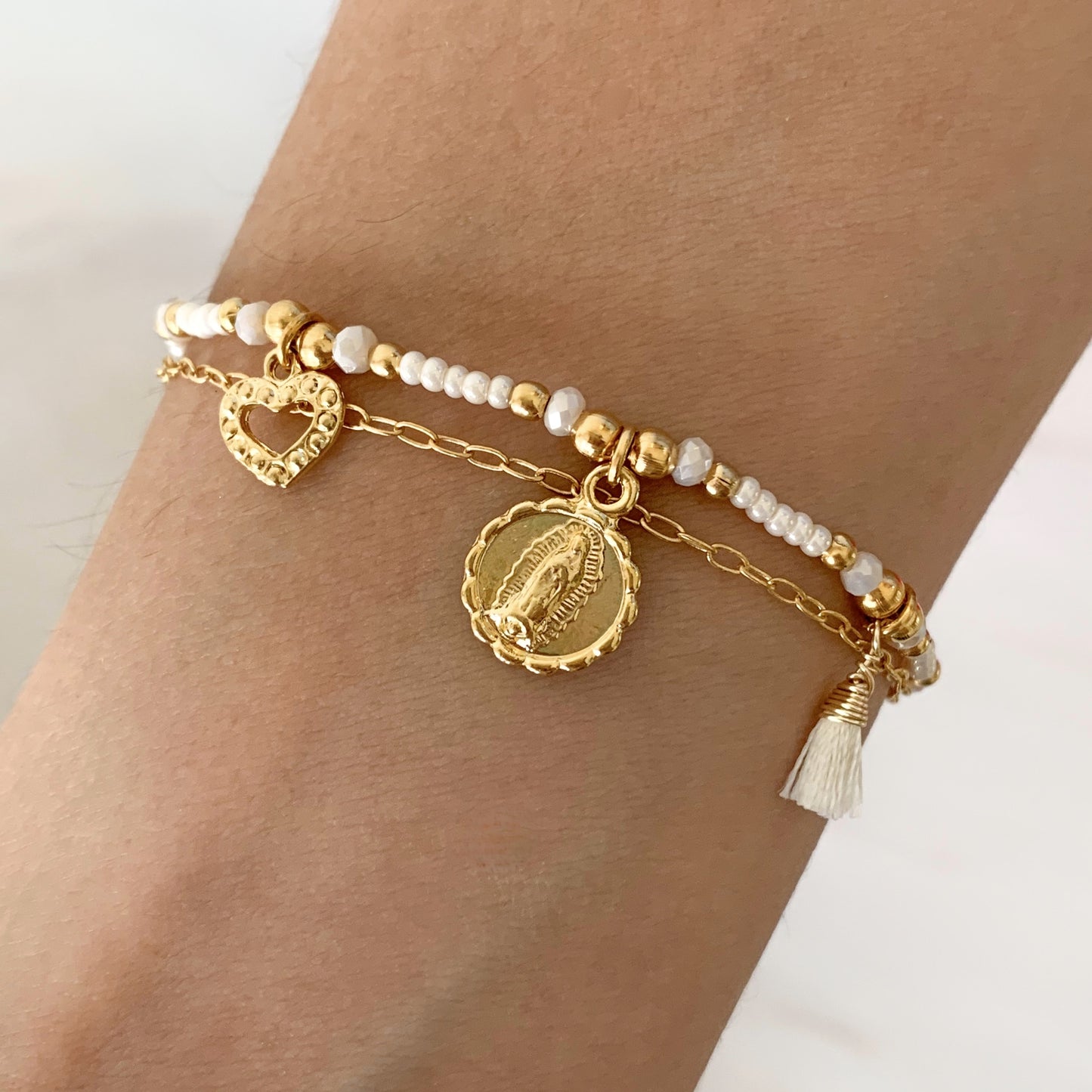 Pulsera doble Virgen