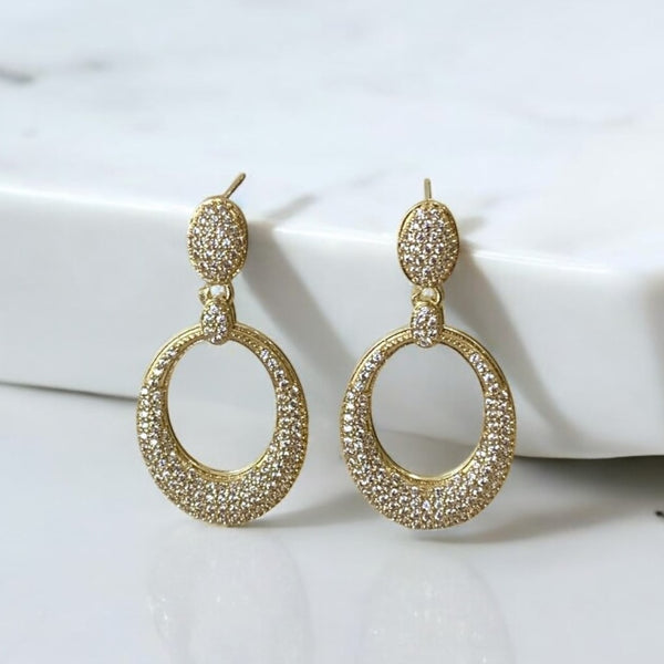 Aretes brillos ovalados