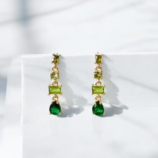 Aretes brillos verdes