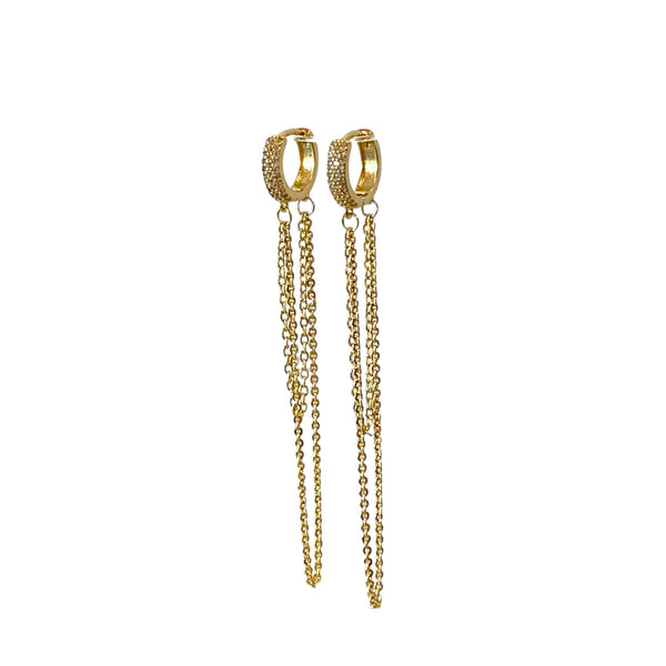Huggie brillos con cadenas