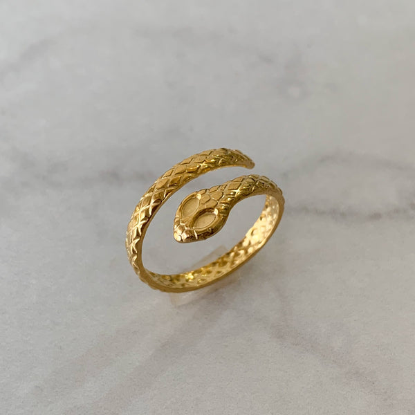 Anillo serpiente acero