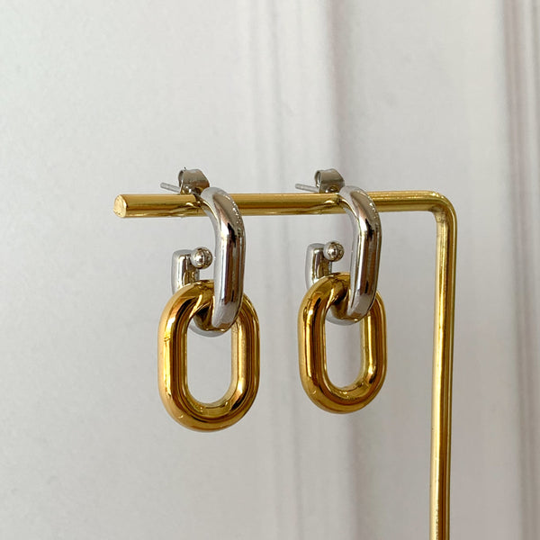 Aretes dobles bicolor