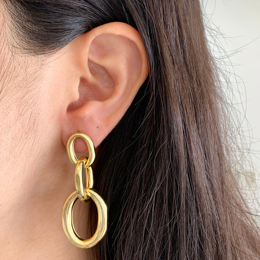 Aretes eslabones cadenas chunky