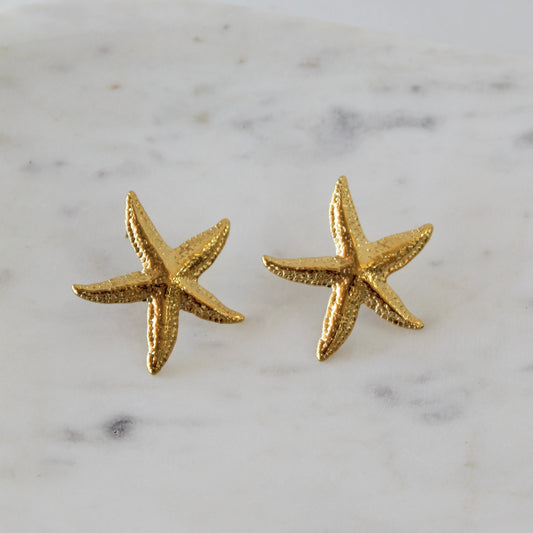 Aretes estrella de mar dorados