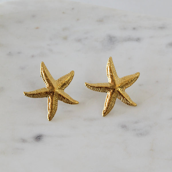 Aretes estrella de mar dorados