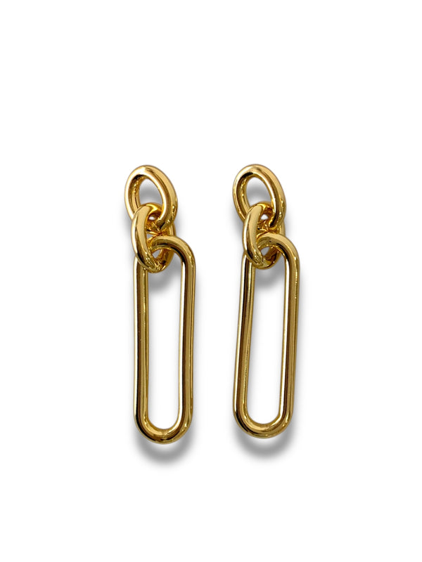 Aretes largos eslabon ovalado