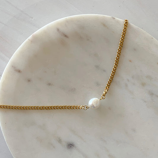 Collar semillitas con perla