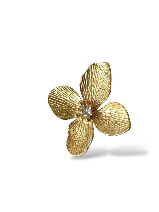 Anillo flor con brillo maxi