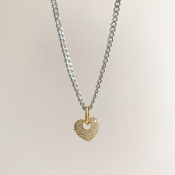 Collar Ofelia Mini Dorado Cadena Plateada