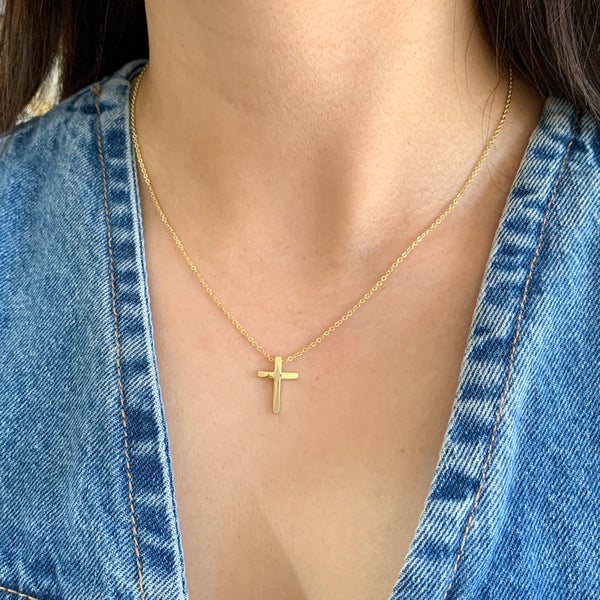 Collar cruz dorada