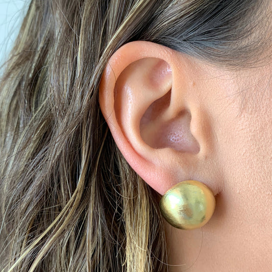 Aretes medio circulo dorado patinado