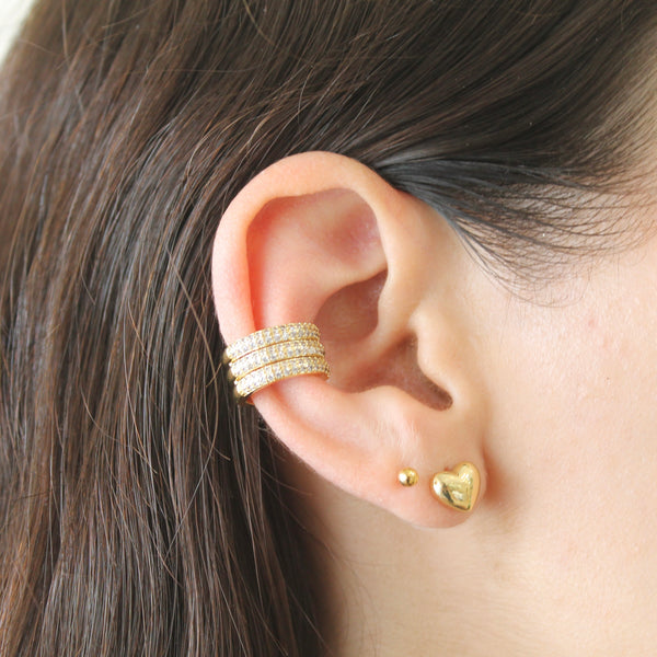 Ear cuff triple con brillos