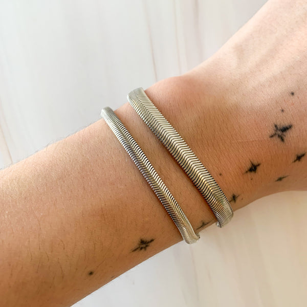 Pulsera planchada rodio