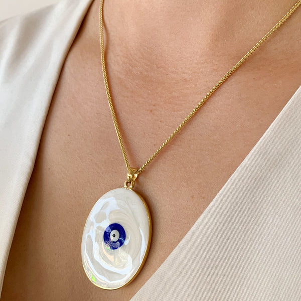 Collar medalla maxi con ojo doble vista