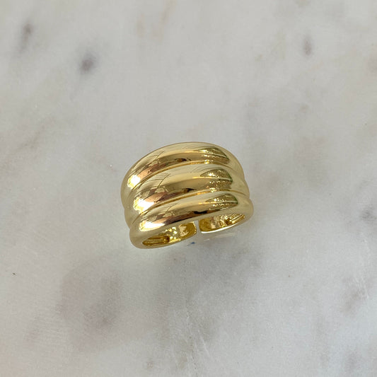Anillo triple dorado